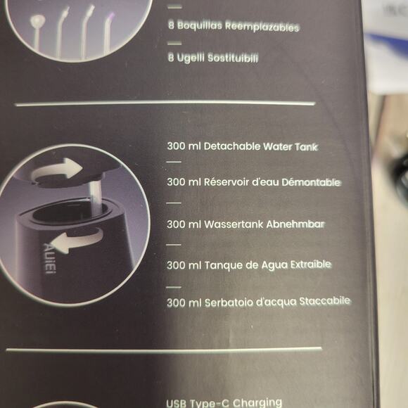 Auiei Portable Oral Irrigator Water Flosser Teeth Pick Cordless Rechargeable - Picture 6 of 11